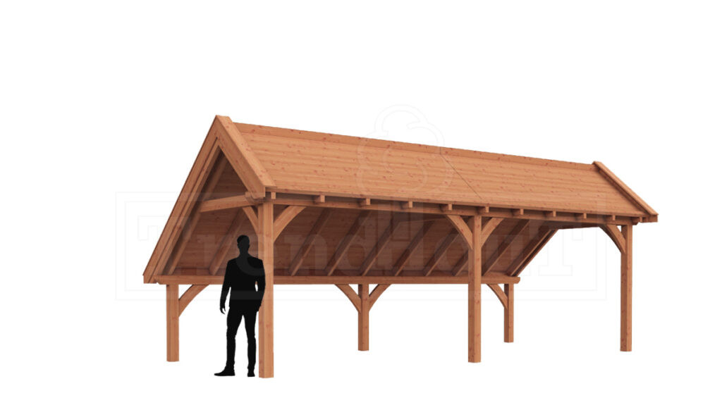 douglas-houten-overkapping-kapschuur-bouwpakket-de-hoeve-XL-constructie-detail