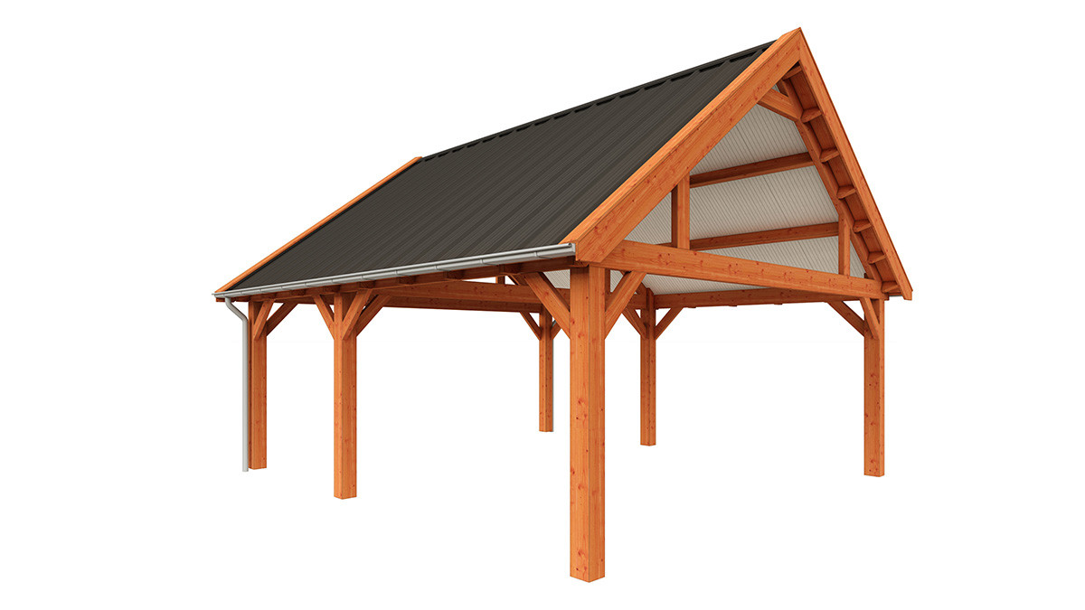 houten-garage-met-veranda-bouwpakket-6700x5750-Trendhout-Zadeldak-Select-landelijk