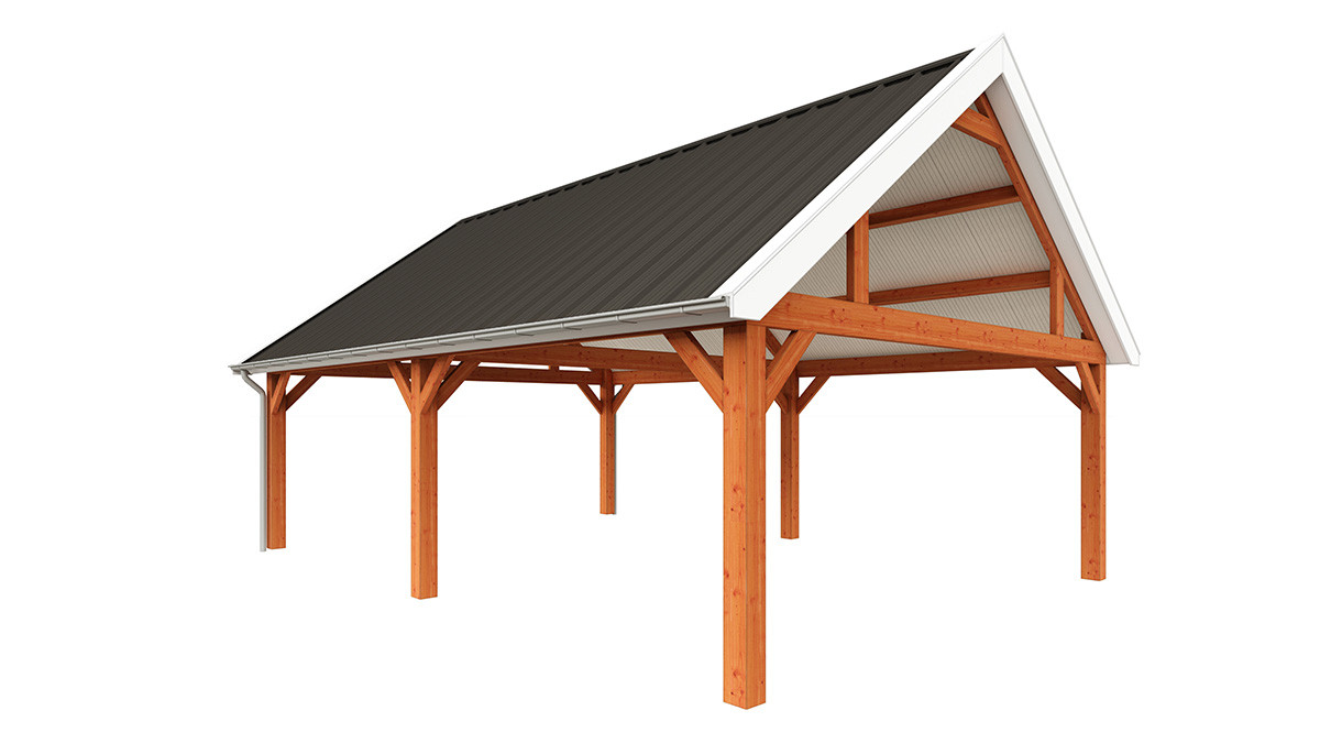 Prefab-garage-met-carport-bouwen-8850x6800-Trendhout-Zadeldak-Select-modern