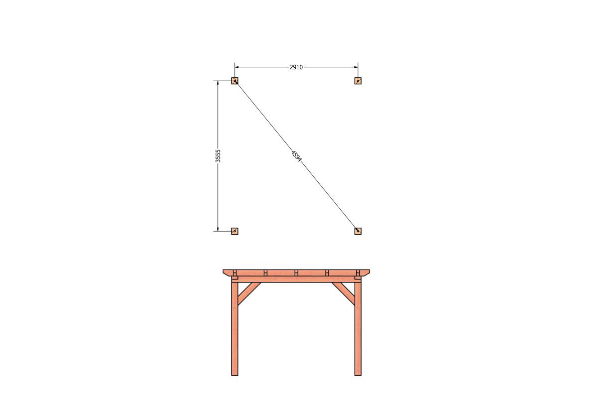 CP-10.1025-douglas-overkapping-tuin-hout-platdak-bouwtekening-kant-en-klaar-pakket-Funderingsplan