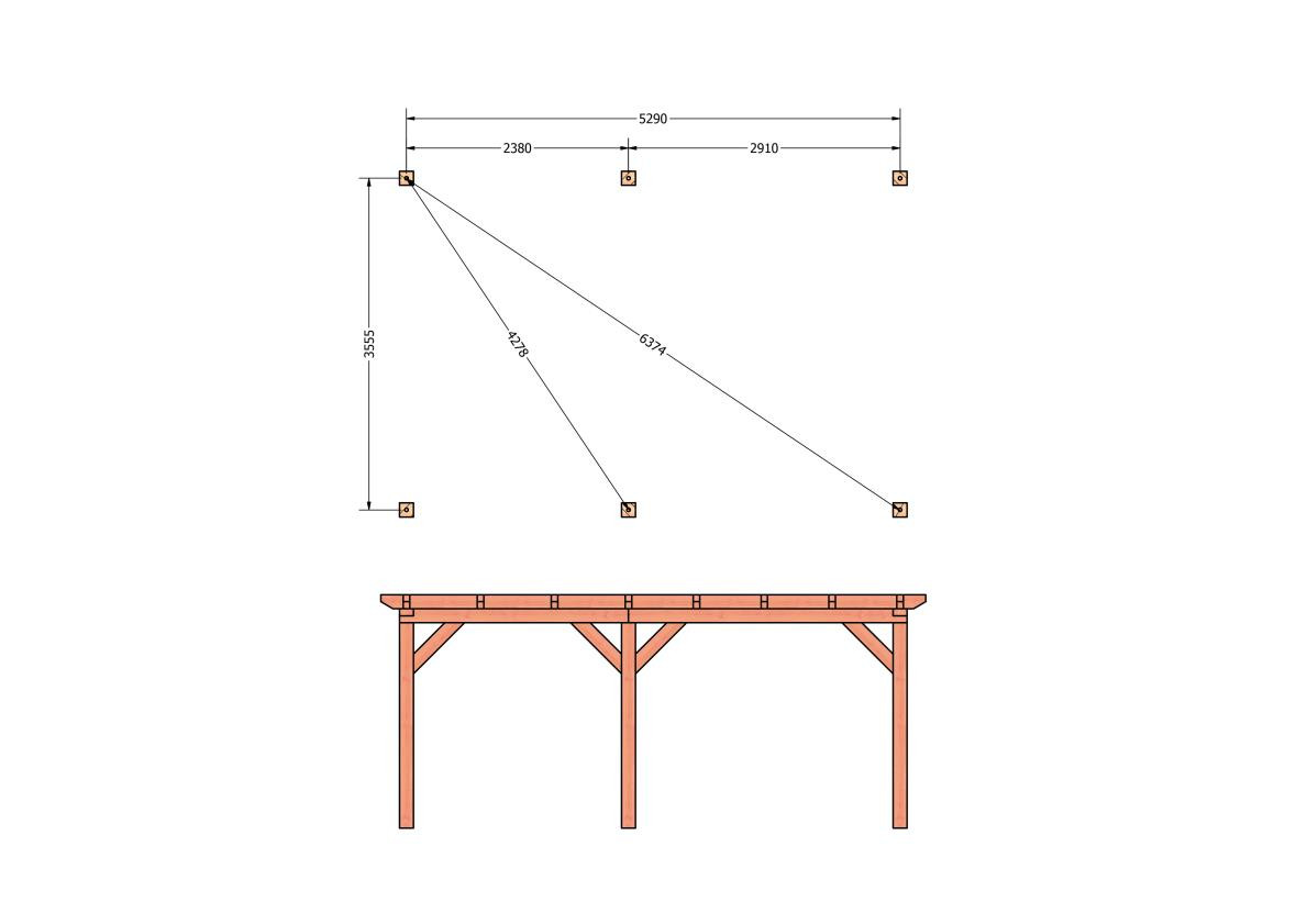CP-10.1029-douglas-overkapping-tuin-hout-platdak-bouwtekening-kant-en-klaar-pakket-Funderingsplan
