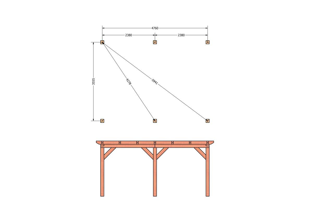 CP-10.1028-douglas-overkapping-tuin-hout-platdak-bouwtekening-kant-en-klaar-pakket-Funderingsplan