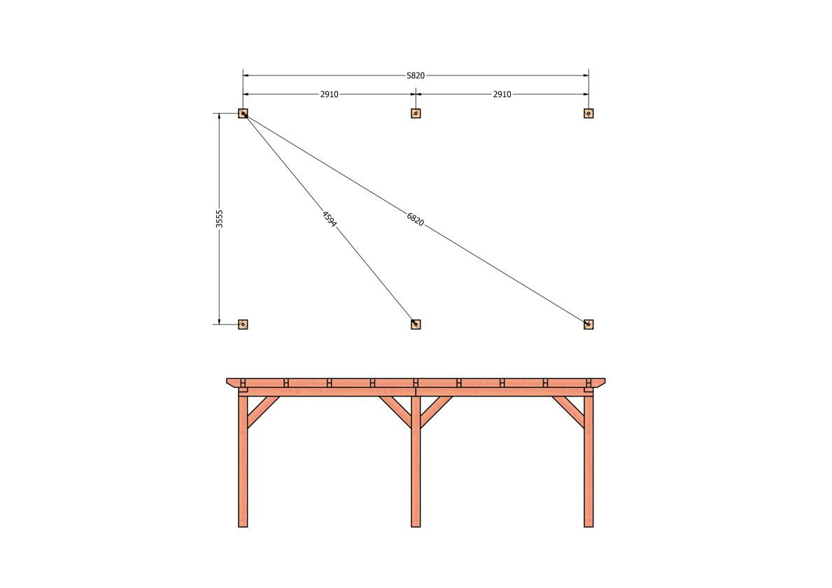CP-10.1031-douglas-overkapping-tuin-hout-platdak-bouwtekening-kant-en-klaar-pakket-Funderingsplan