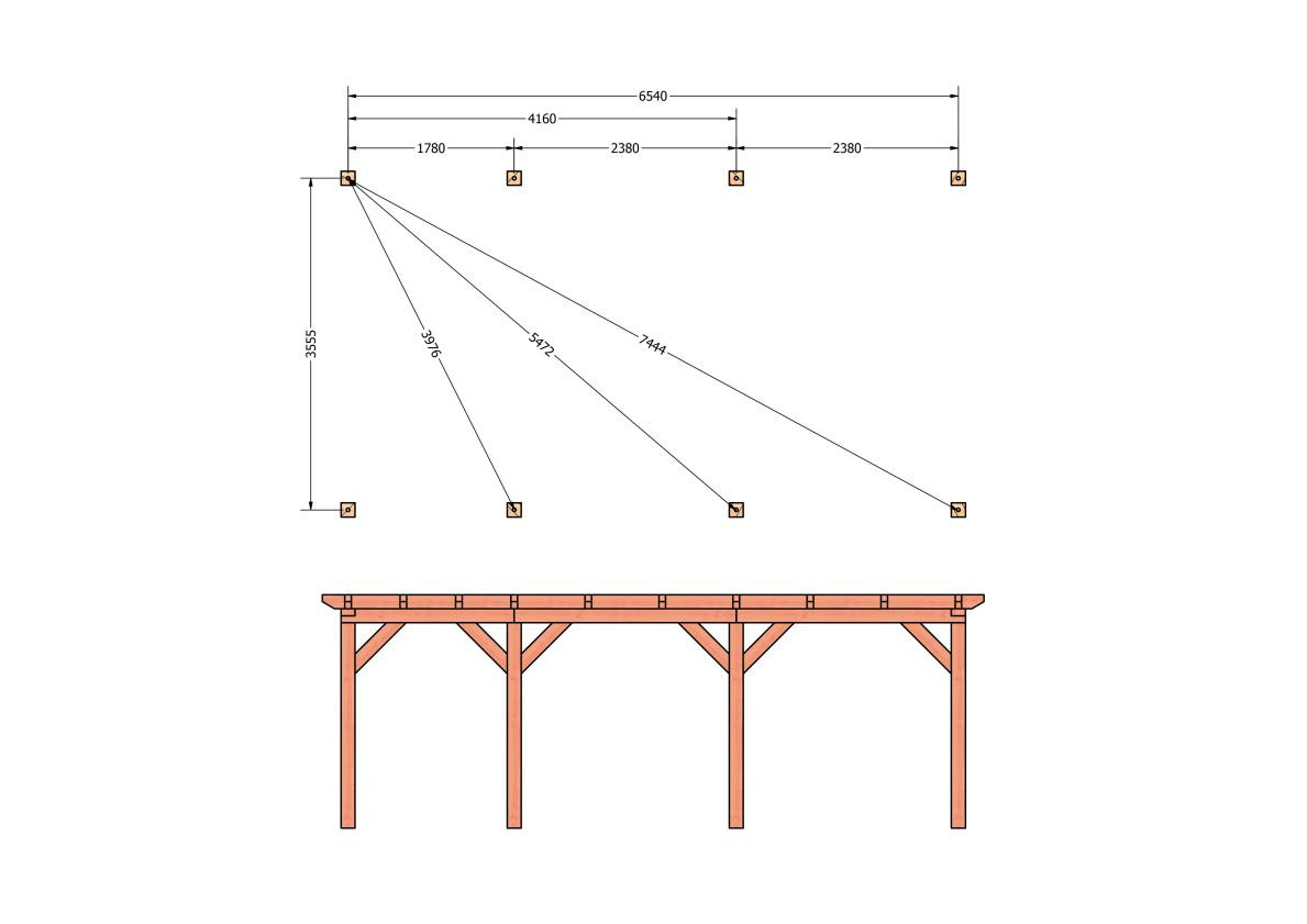 CP-10.1034-douglas-overkapping-tuin-hout-platdak-bouwtekening-kant-en-klaar-pakket-Funderingsplan