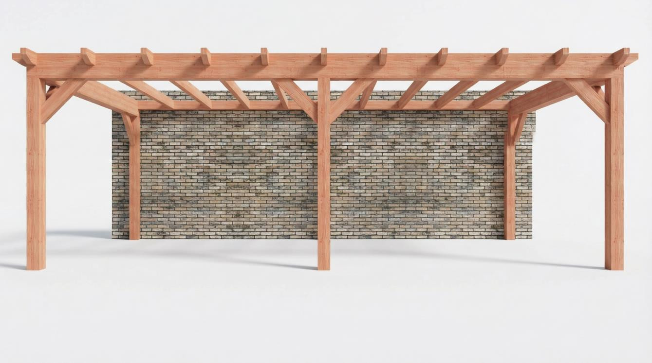 CP-10.2066 - Constructiepakket aanbouwveranda - 7660x3905x2500mm - fijnbezaagd Douglas - voor