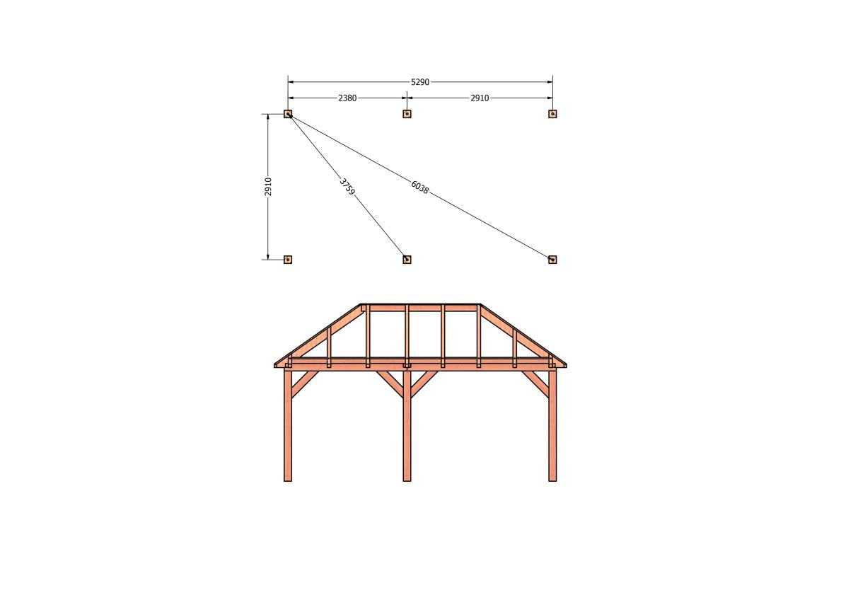 CP-20.3004-houten-schuur-bouwtekening-zelfbouw-constructie-bouwplan-Funderingsplan