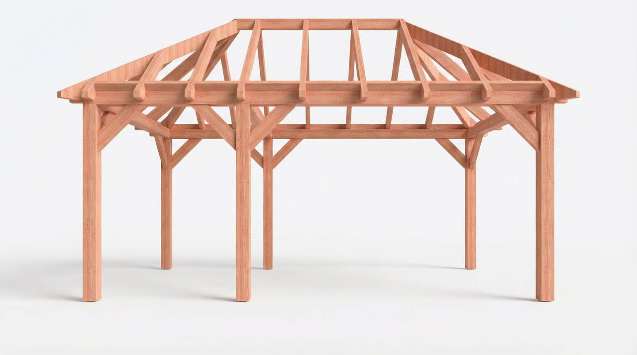 CP-20.3005-V-houten-fundering-houten-schuur-met-overkapping-goedkope-bouwpakket