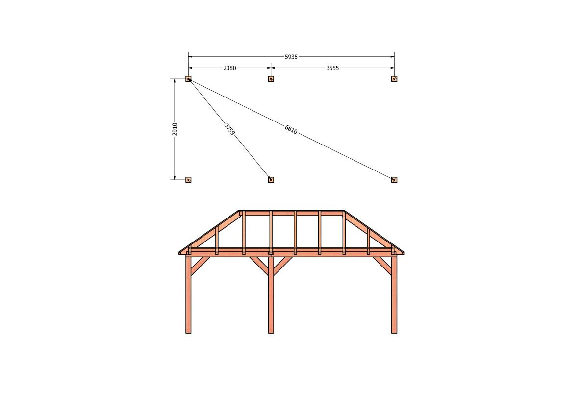 CP-20.3007-houten-schuur-bouwtekening-zelfbouw-constructie-bouwplan-Funderingsplan