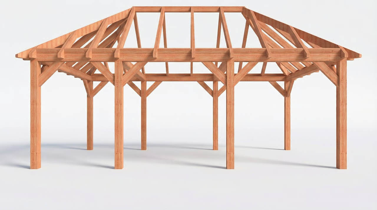 CP-20.3034-V-houten-schuur-met-overkapping-met-veranda-schilddak-constructie-fijnbezaagd