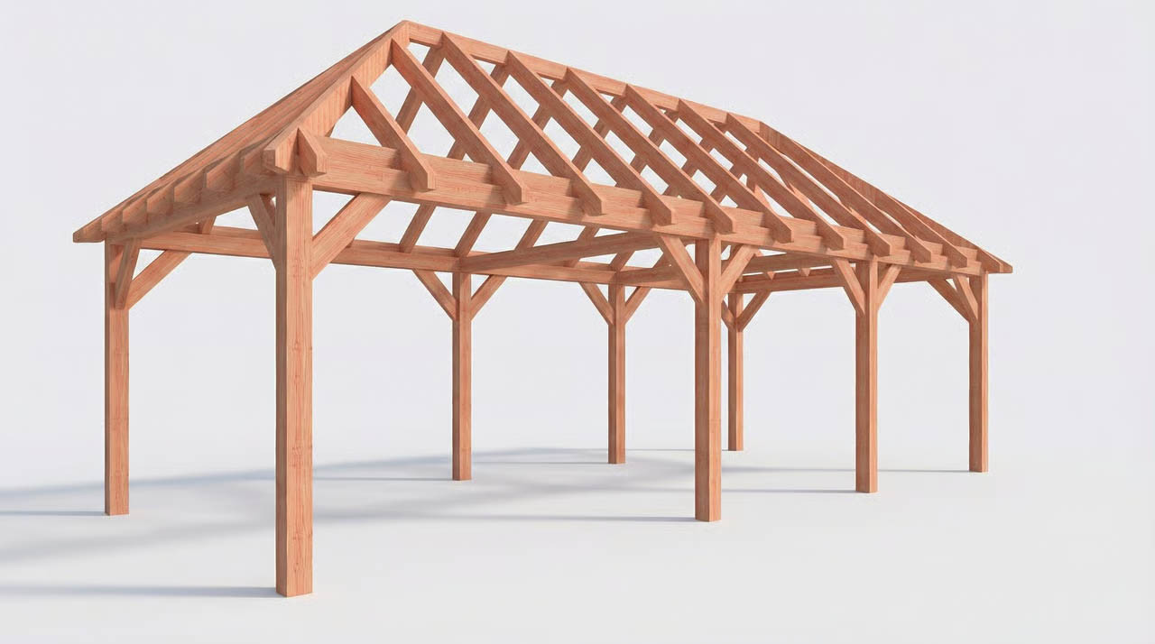 CP-20.3039-R-goedkope-houten-schuur-met-overkapping-schilddak-overkapping-constructie-fijnbezaagd