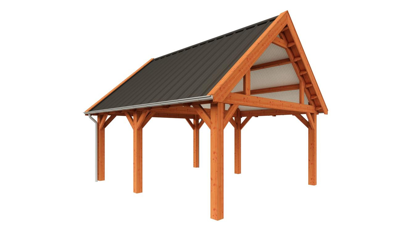 douglas-houten-garage-met-veranda-5500x6800-Trendhout-Zadeldak-Select-Landelijk