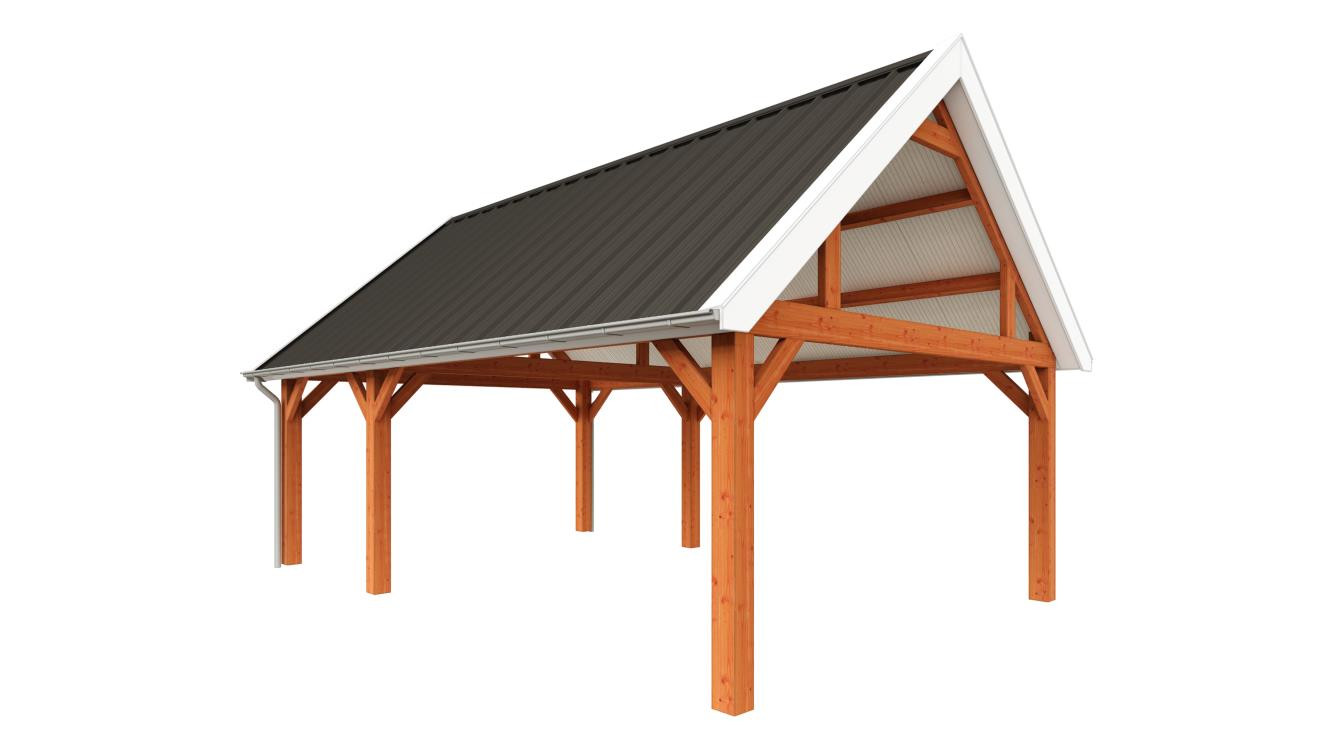 houten-garage-met-overkapping-bouwen-7900x5750-Trendhout-Zadeldak-Select-modern