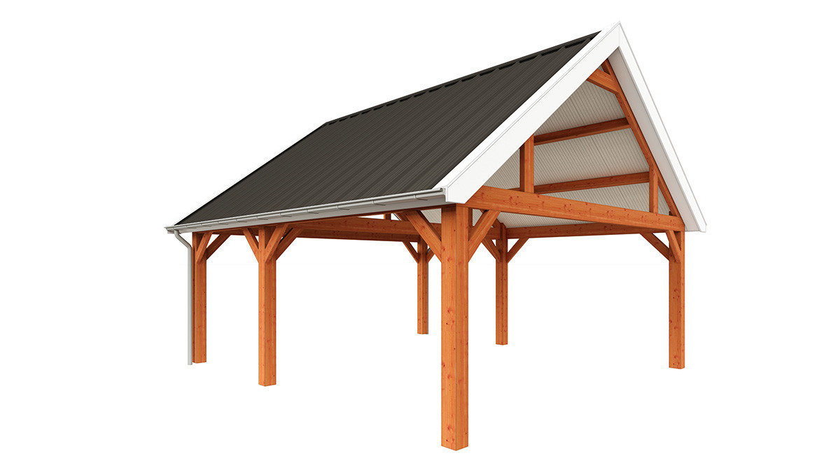 houten-garage-met-veranda-bouwpakket-6700x6800-Trendhout-Zadeldak-Select-modern
