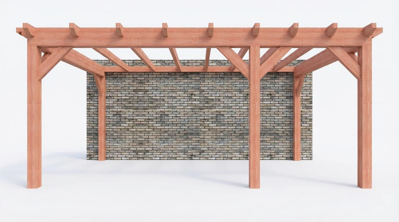 Aanbouwveranda constructie pakket 5885x3905mm rechts 1 - trendhout