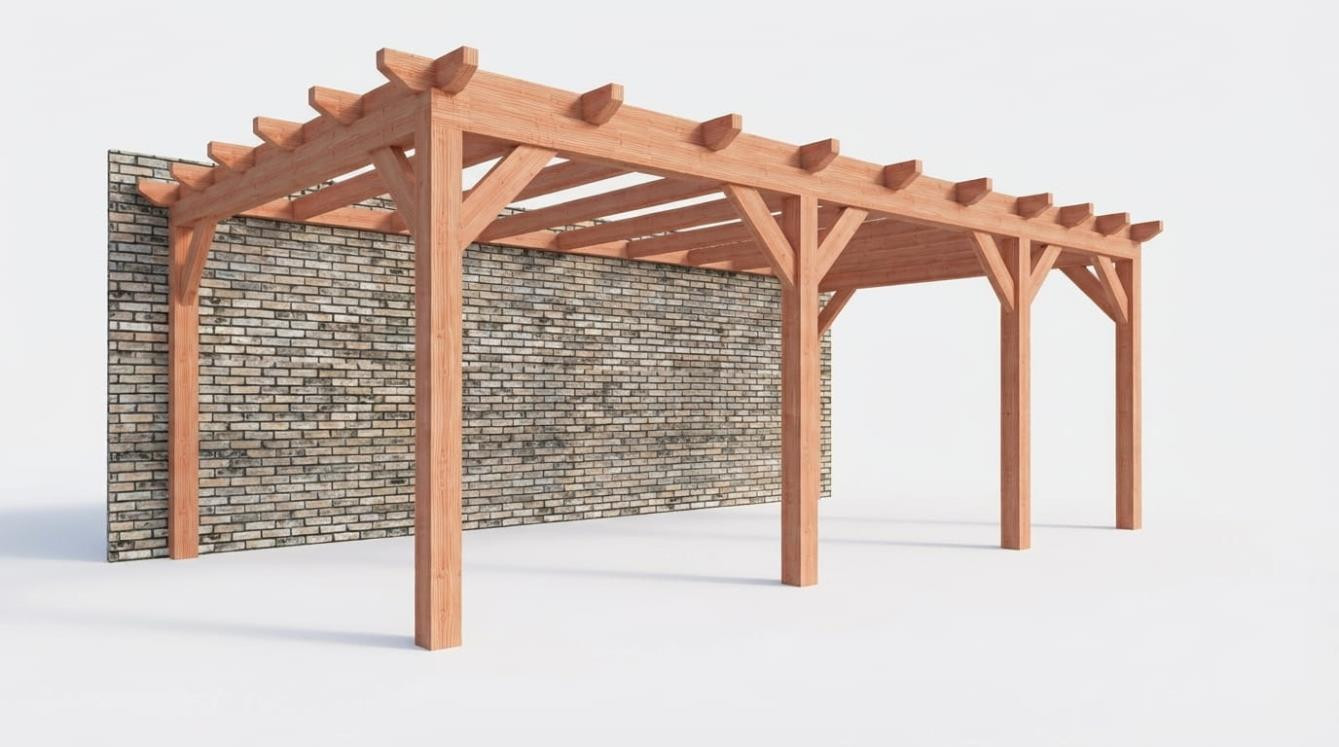 Aanbouwveranda constructie pakket 7090x3905mm rechts - Links