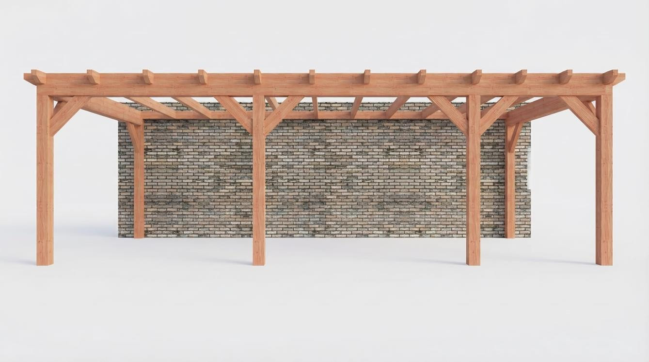 Aanbouwveranda constructie pakket 8150x3905mm rechts 1 - trendhout
