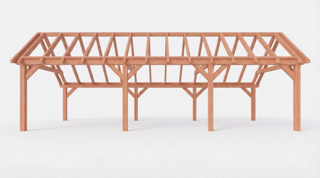 CP-20.1041 - Constructiepakket kapschuur - 9925x4105x3715mm - fijnbezaagd Douglas - voor