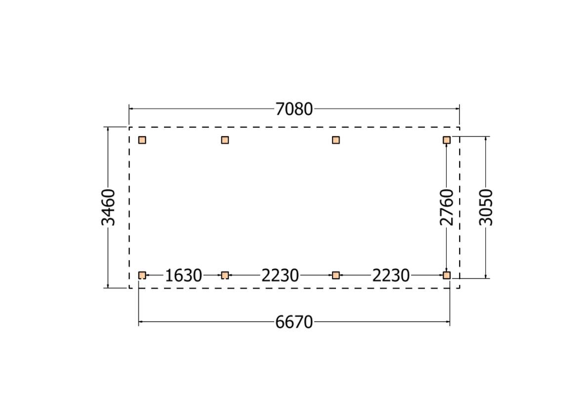 52.9410L Buitenverblijf Ravello Modern 7100x3450x2600mm (bxdxh)