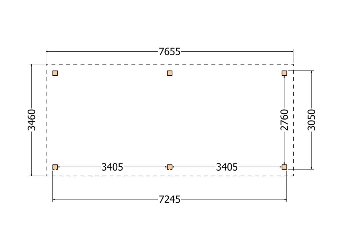 52.9411 Buitenverblijf Ravello Modern 7650x3450x2600mm (bxdxh)