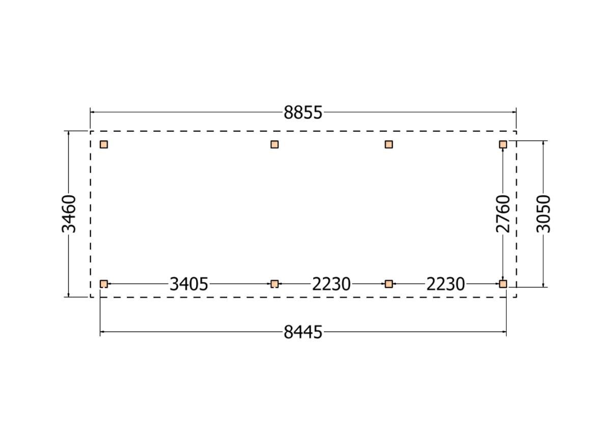 52.9416L Buitenverblijf Ravello Modern 8850x3450x2600mm (bxdxh)