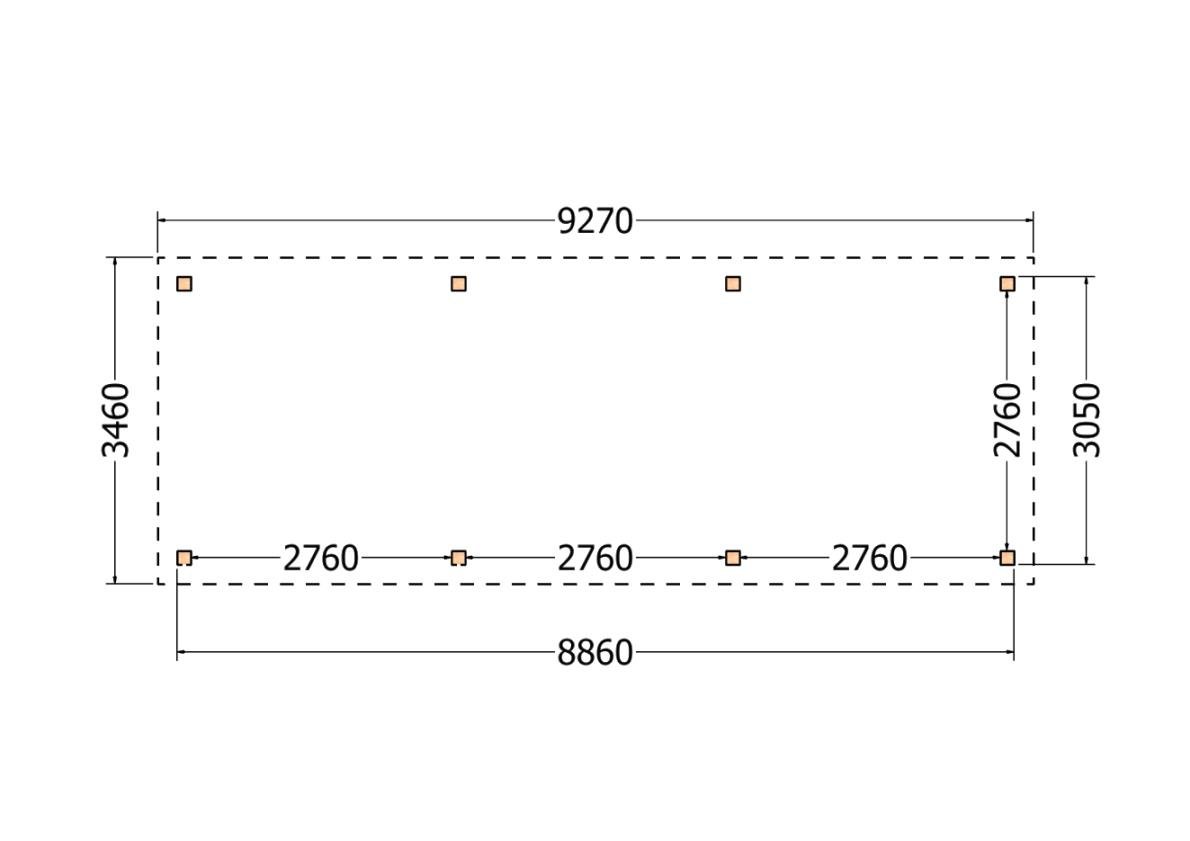 52.9417 Buitenverblijf Ravello Modern 9250x3450x2600mm (bxdxh)