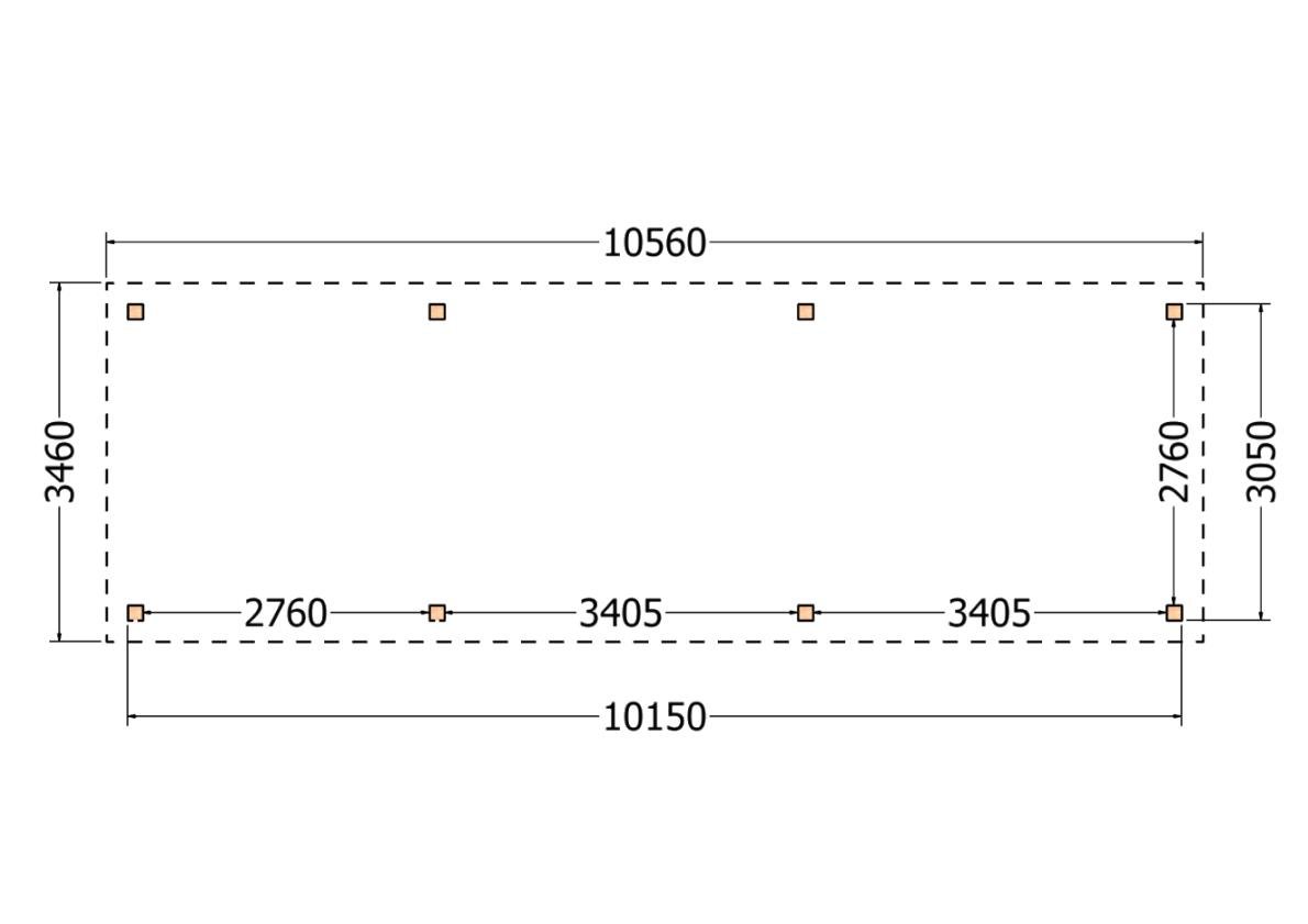 52.9421L Buitenverblijf Ravello Modern 10550x3450x2600mm (bxdxh)
