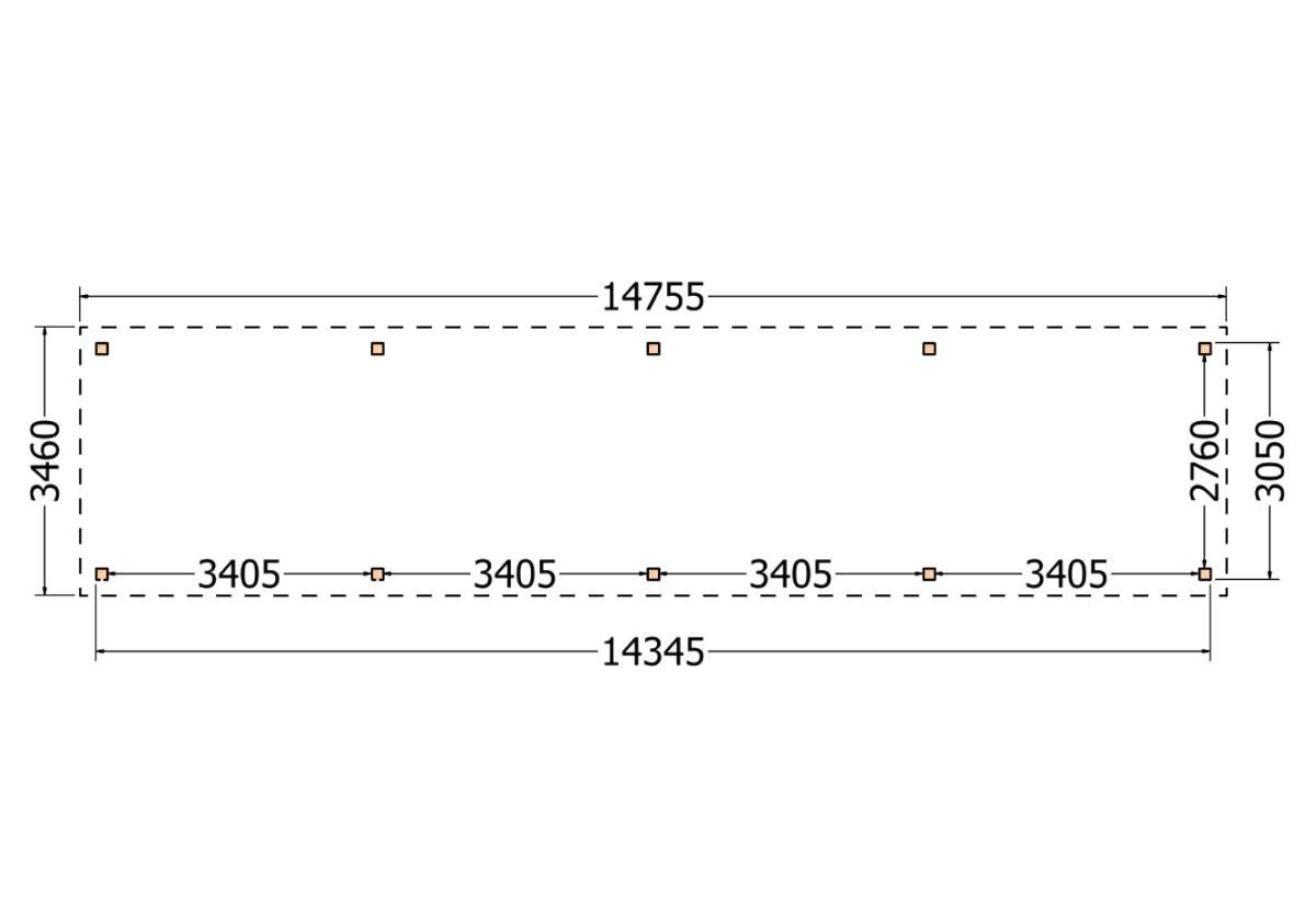 52.9425 Buitenverblijf Ravello Modern 14750x3450x2600mm (bxdxh)