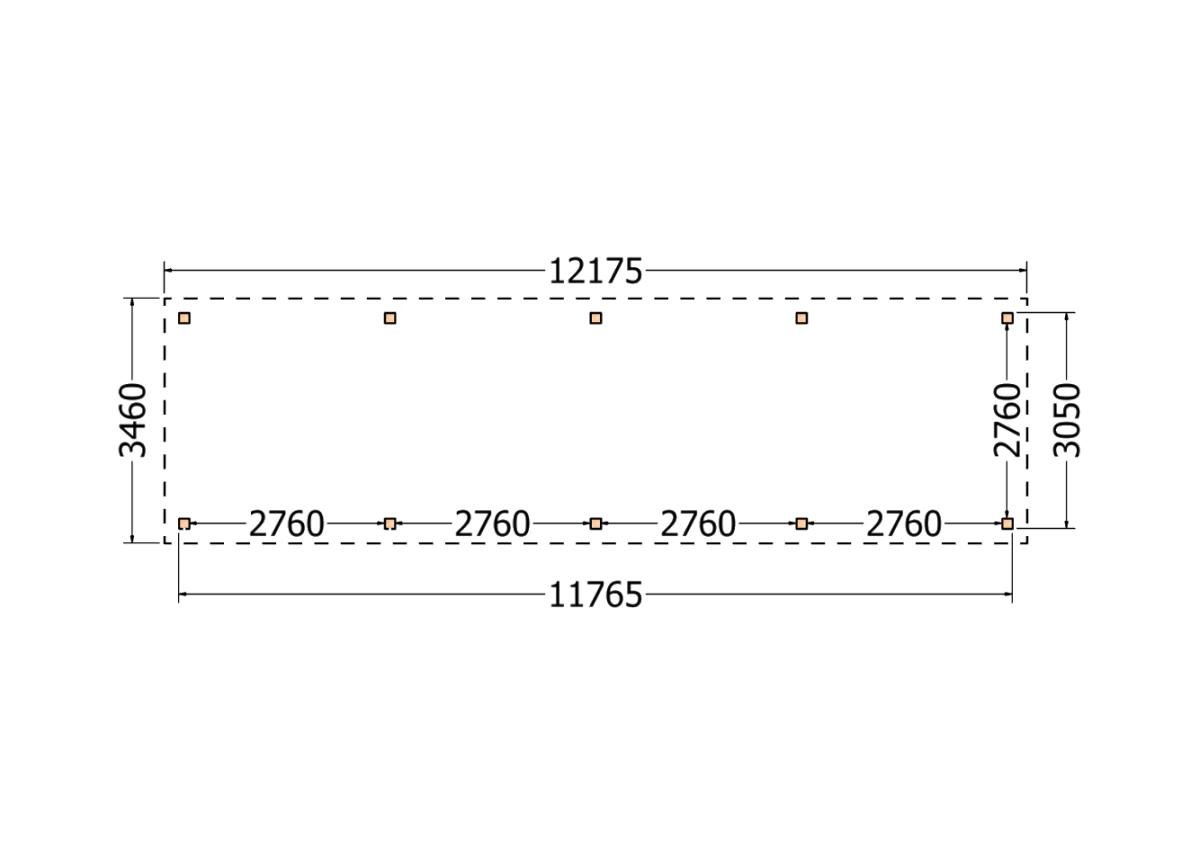 52.9424 Buitenverblijf Ravello Modern 12150x3450x2600mm (bxdxh)