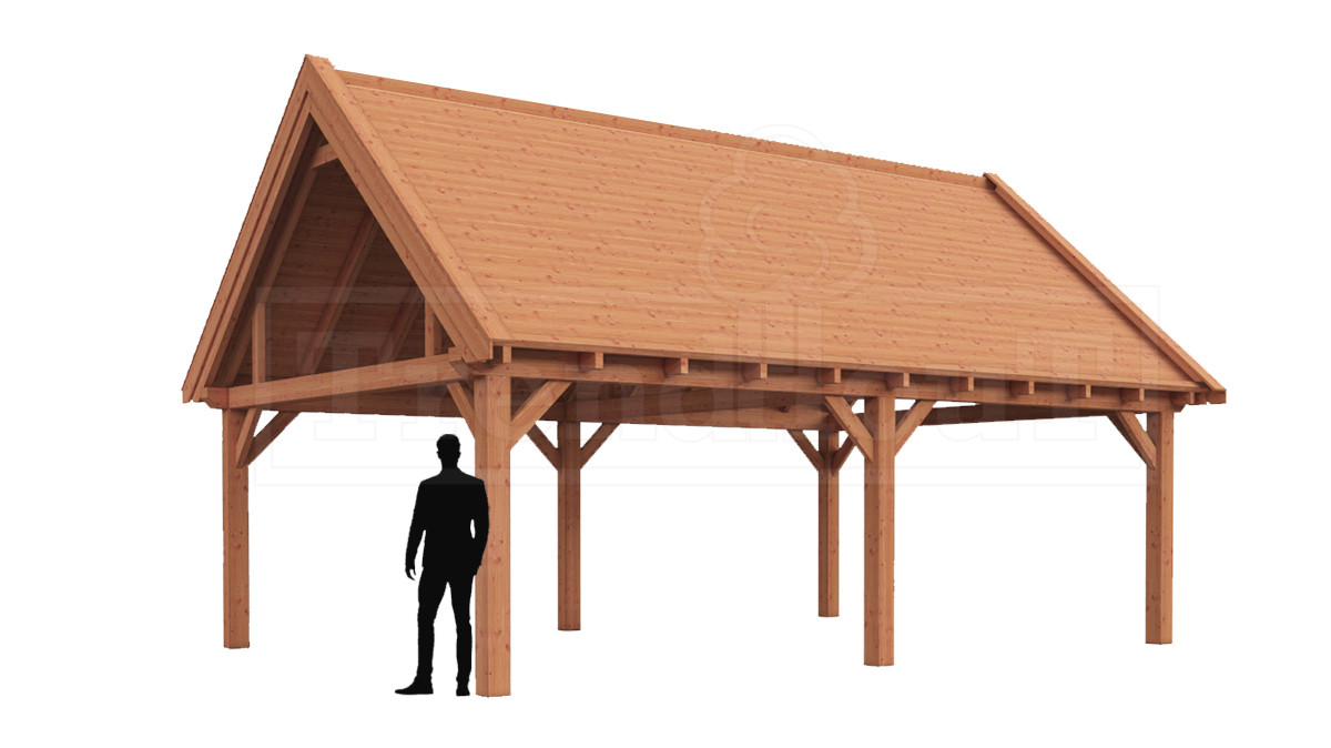 douglas-houten-overkapping-zadeldak-bouwpakket-zadeldak-XXL-detail-constructie