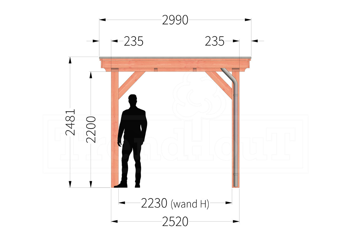 landelijke-douglas-houten-overkapping-bouwpakket-siena-2-5-m-2-5-meter-diep-zijaanzicht