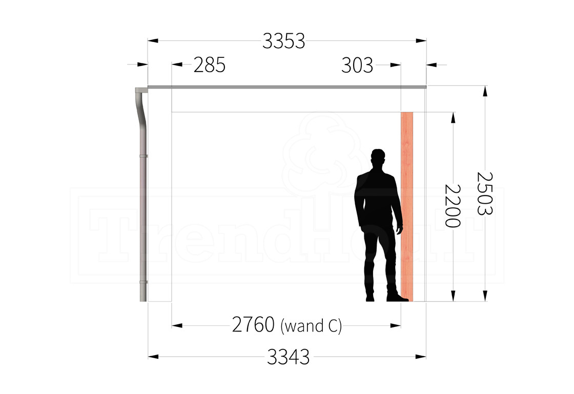 douglas-houten-overkapping-bouwpakket-verona-modern-rechts-3m-3-meter-diep-zijaanzicht