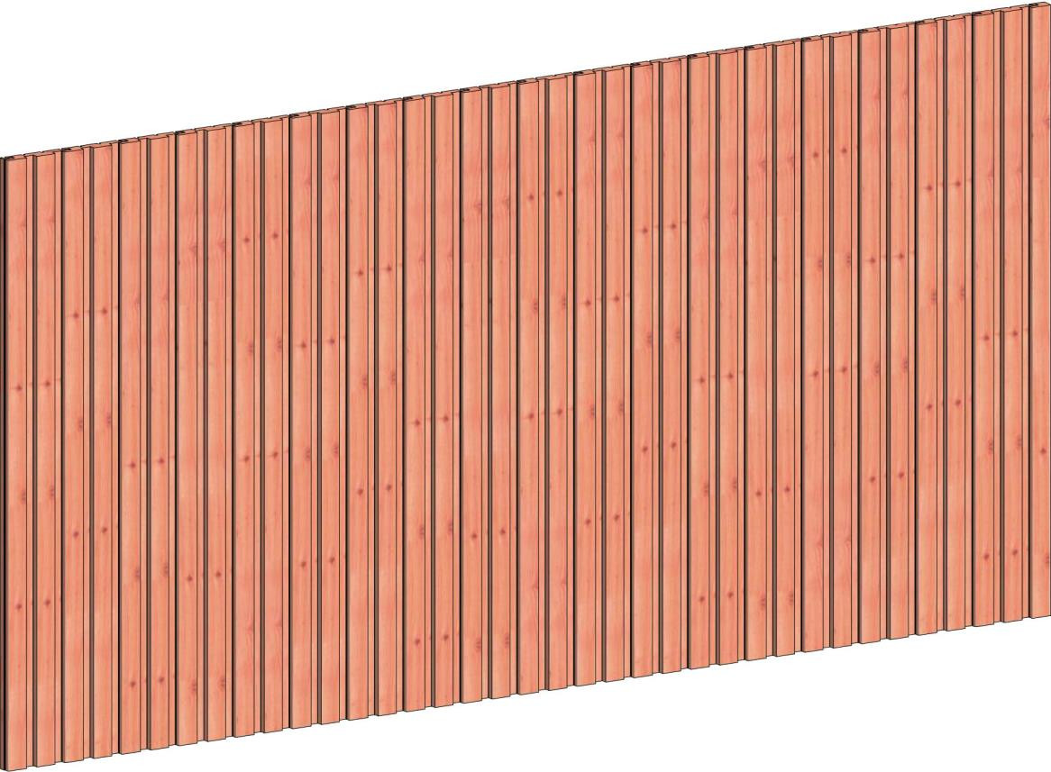 52.1797 - Wandmodule D 2230x1170mm rhombus profielplank onbehandeld