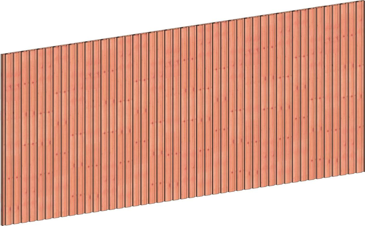 52.1803 - Wandmodule F 2760x1170mm rhombus profielplank onbehandeld