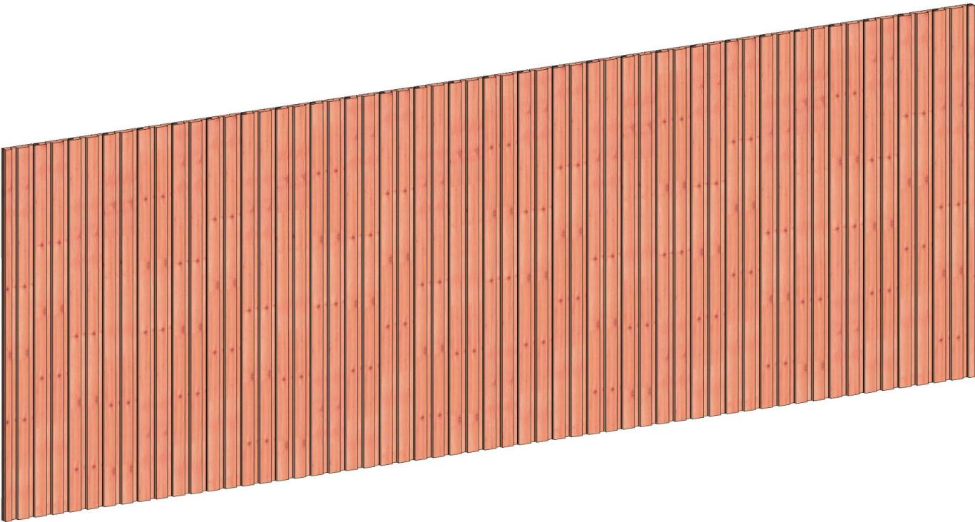 52.1808 - Wandmodule G 3405x1170mm rhombus profielplank onbehandeld