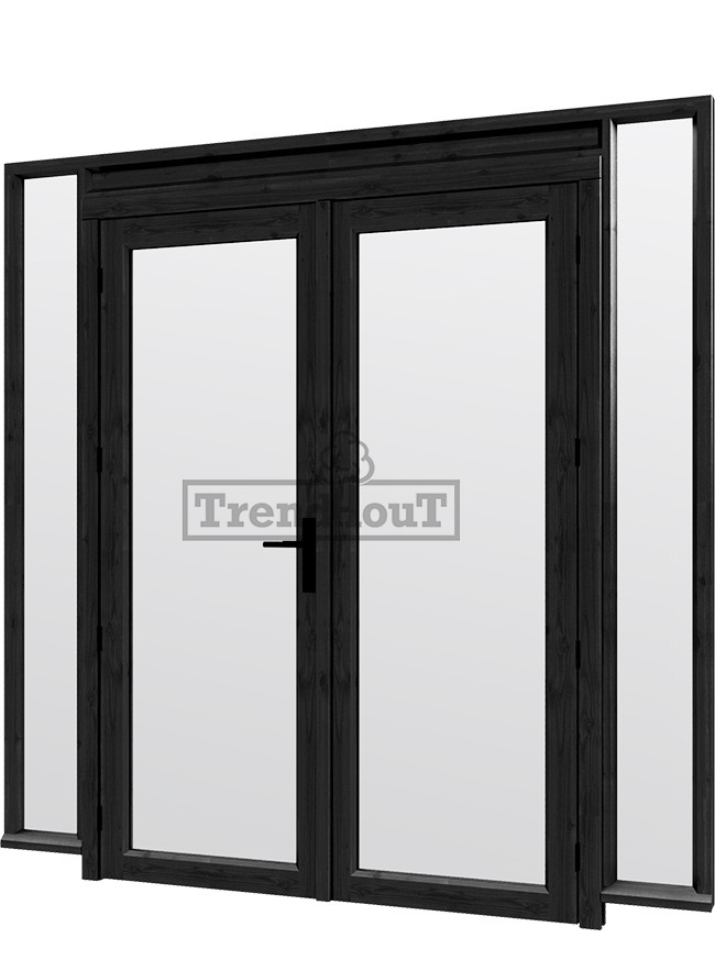 Steel-look-raam-2230x2200mm-zwart-module-H-01-met-dubbele-openslaande-deuren
