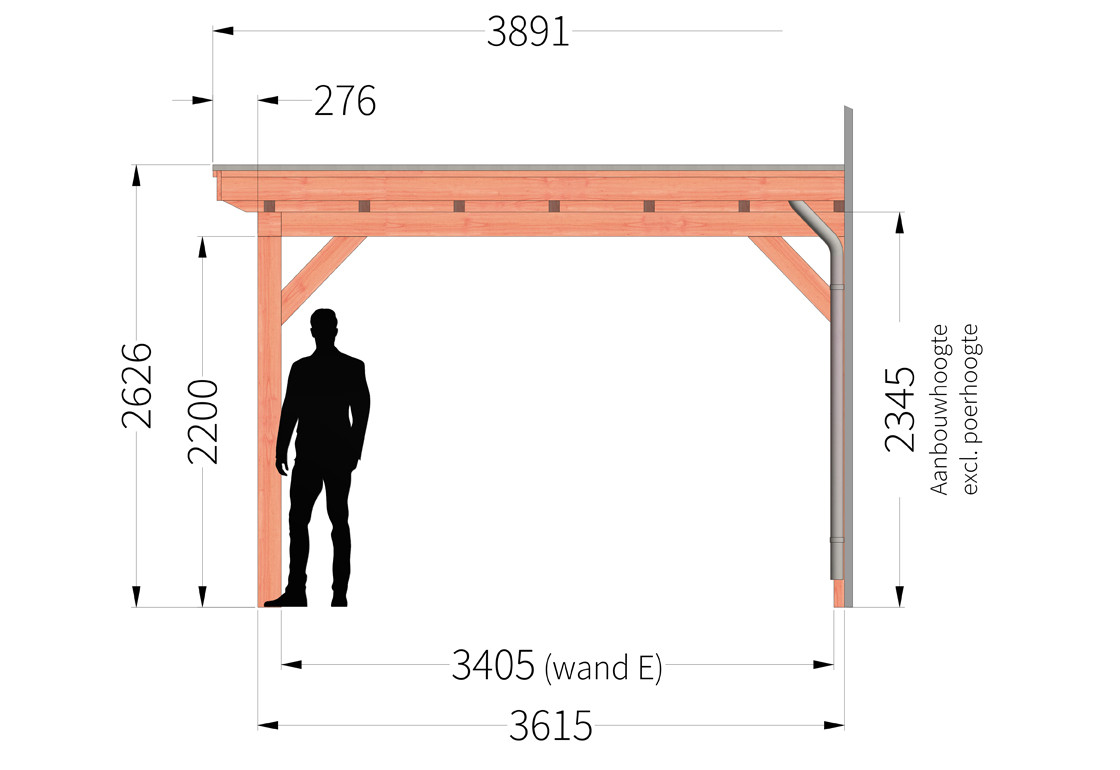 douglas-houten-overkapping-veranda-aan-huis-bouwpakket-lucca-4m-4-meter-diep-zijaanzicht