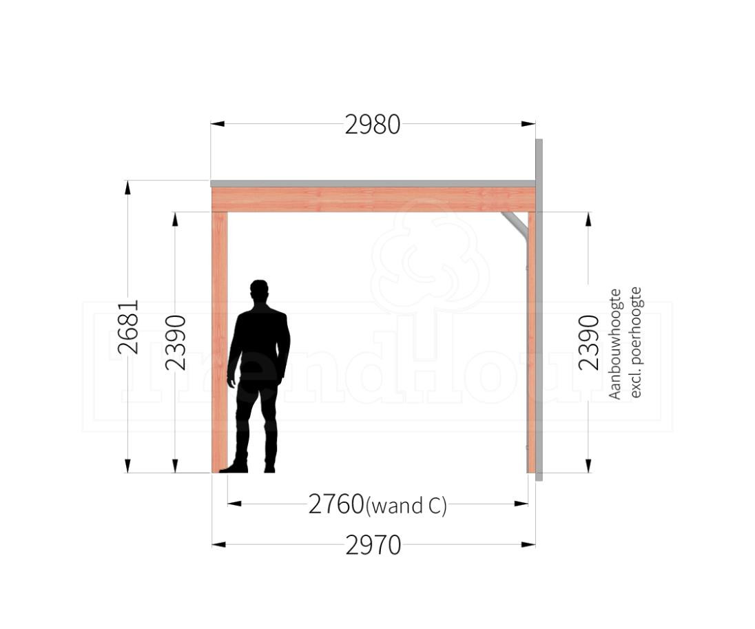 douglas-houten-overkapping-veranda-aan-huis-bouwpakket-modena-3m-3-meter-diep-zijaanzicht