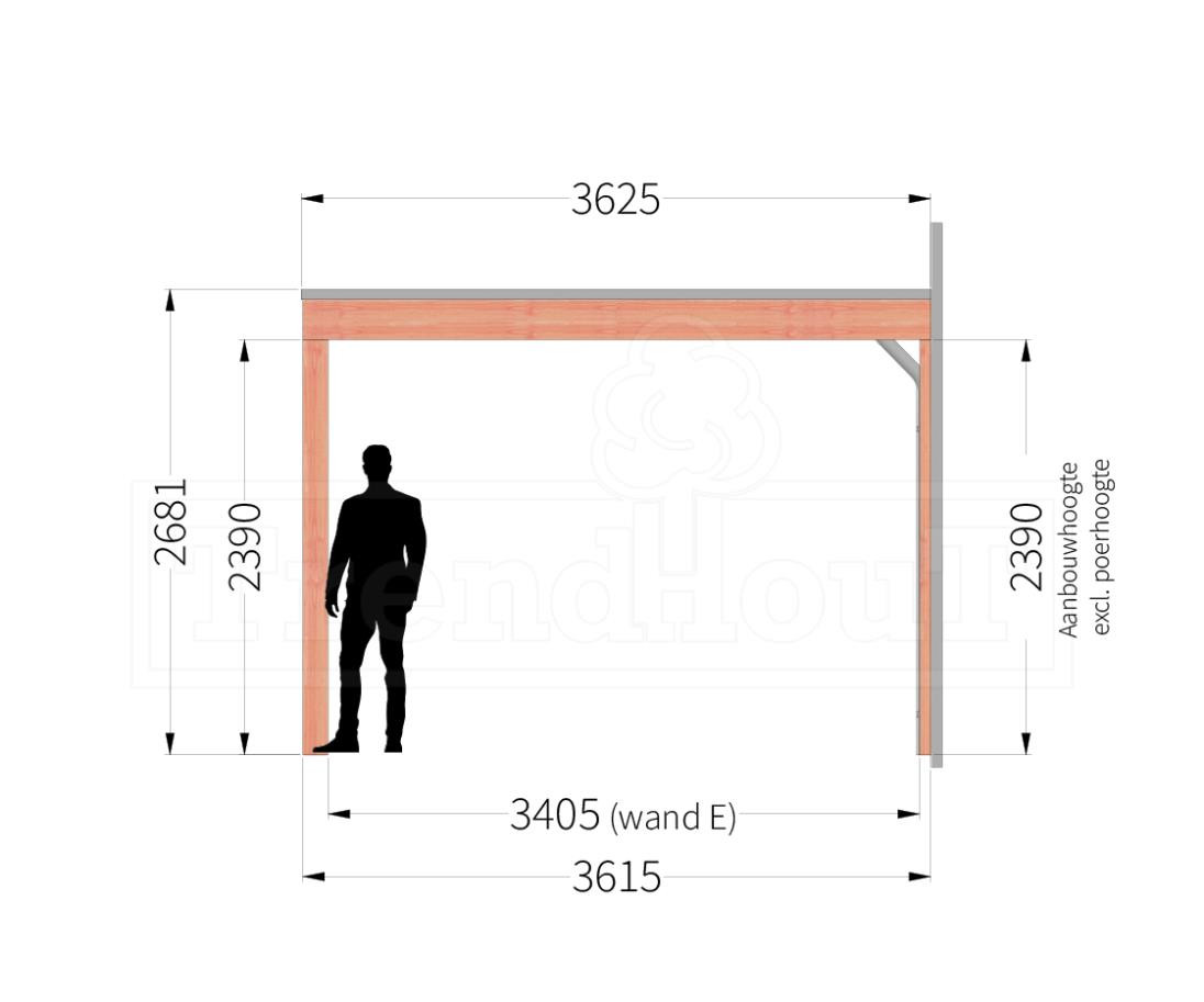 douglas-houten-overkapping-veranda-aan-huis-bouwpakket-modena-4m-4-meter-diep-zijaanzicht