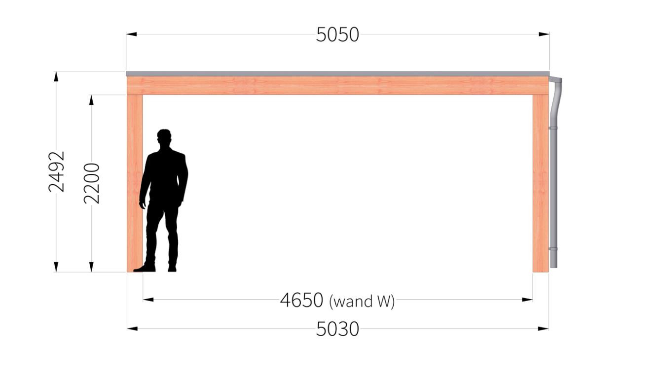 douglas-grote-houten-overkapping-bouwpakket-palermo-XXL-modern-5m-5-meter-diep-zijaanzicht