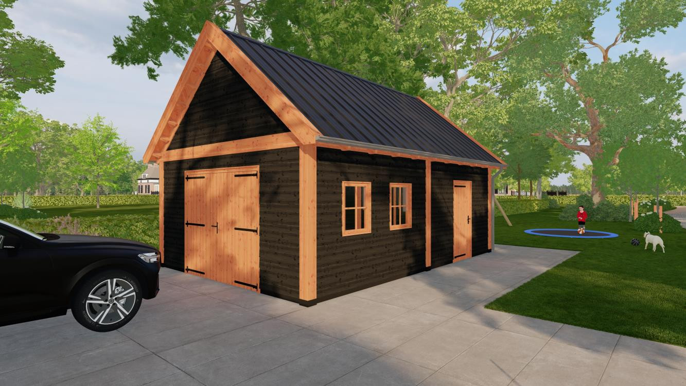 grote-douglas-houten-garage-prefab-bouwpakket-8x5-landelijke-douglas-Trendhout-Select