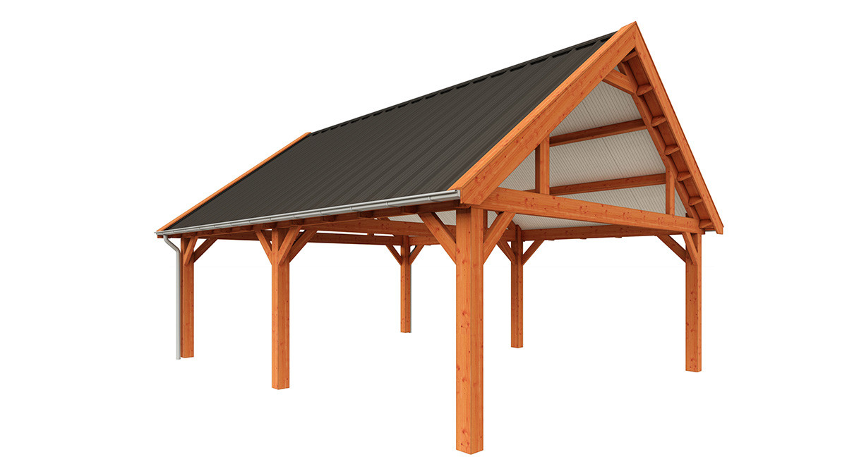 houten-garage-met-overkapping-bouwpakket-7850x5750-Trendhout-Zadeldak-Select-landelijk