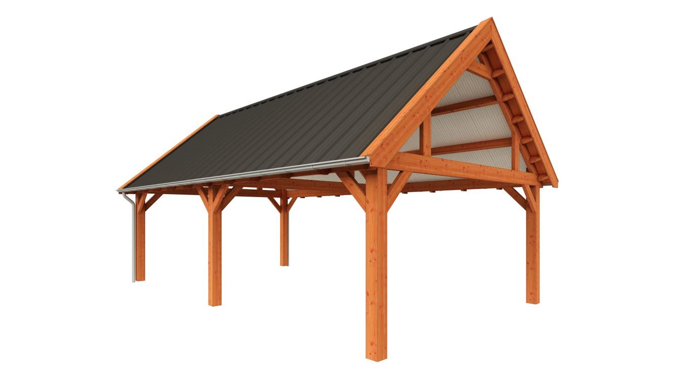 Prefab-garage-met-carport-bouwpakket-8450x6800-Trendhout-Zadeldak-Select-landelijk