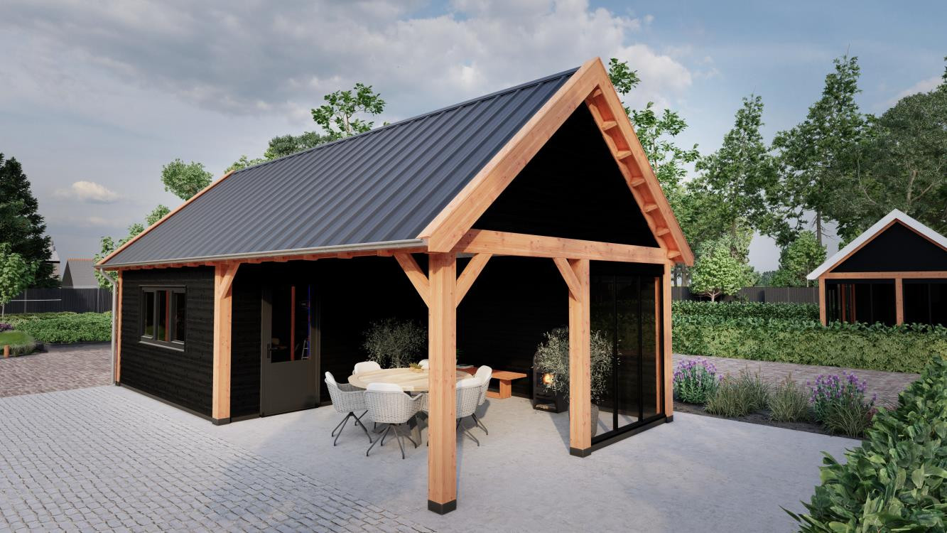 douglas-houten-schuur-met-overkapping-Trendhout-Select-landelijk-10x5m