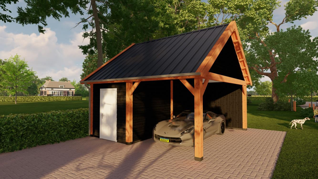 Trendhout-bouwpakket-tuinhuis-met-carport-zadeldak-Select-Landelijk-op-maat-6x6