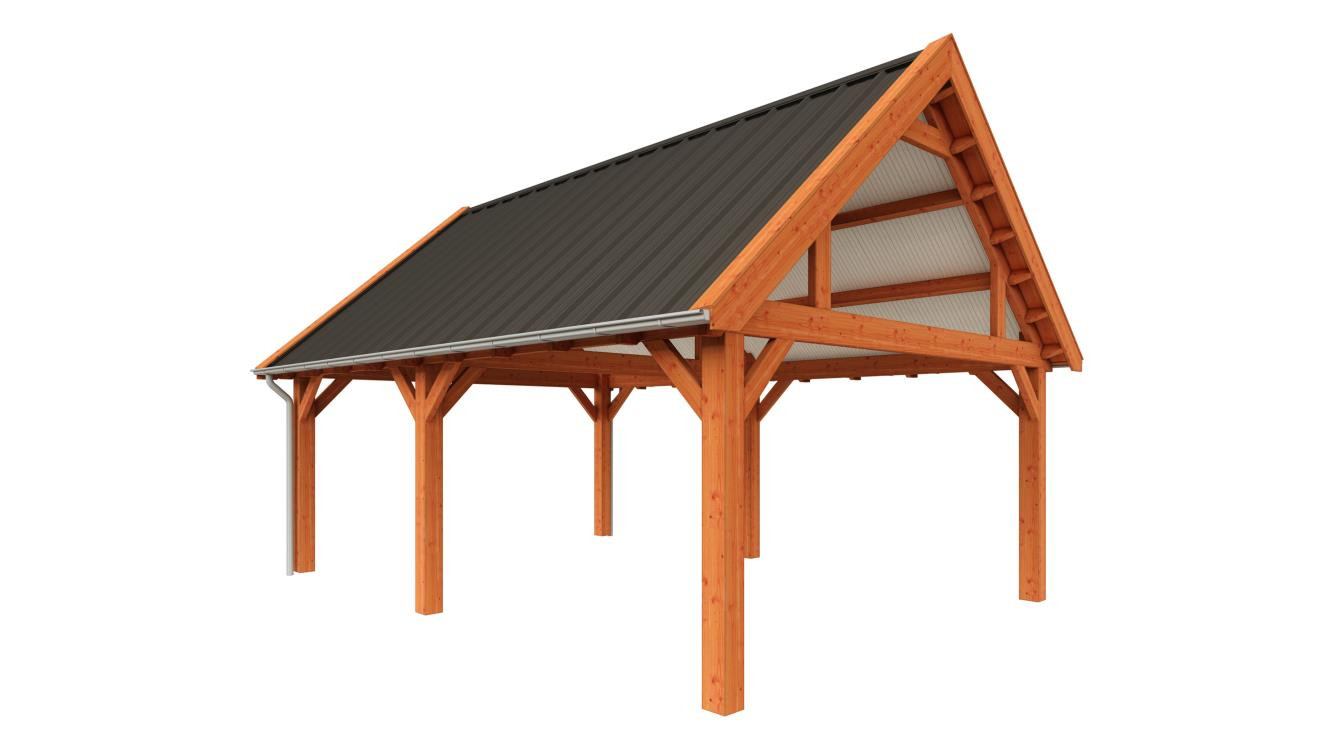 houten-garage-met-veranda-bouwpakket-6700x6800-Trendhout-Zadeldak-Select-landelijk