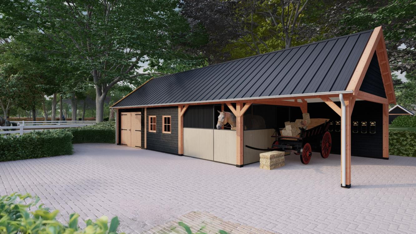 grote-houten-schuur-met-paardenstal-15x6m-Trendhout-zadeldak-select-landelijk