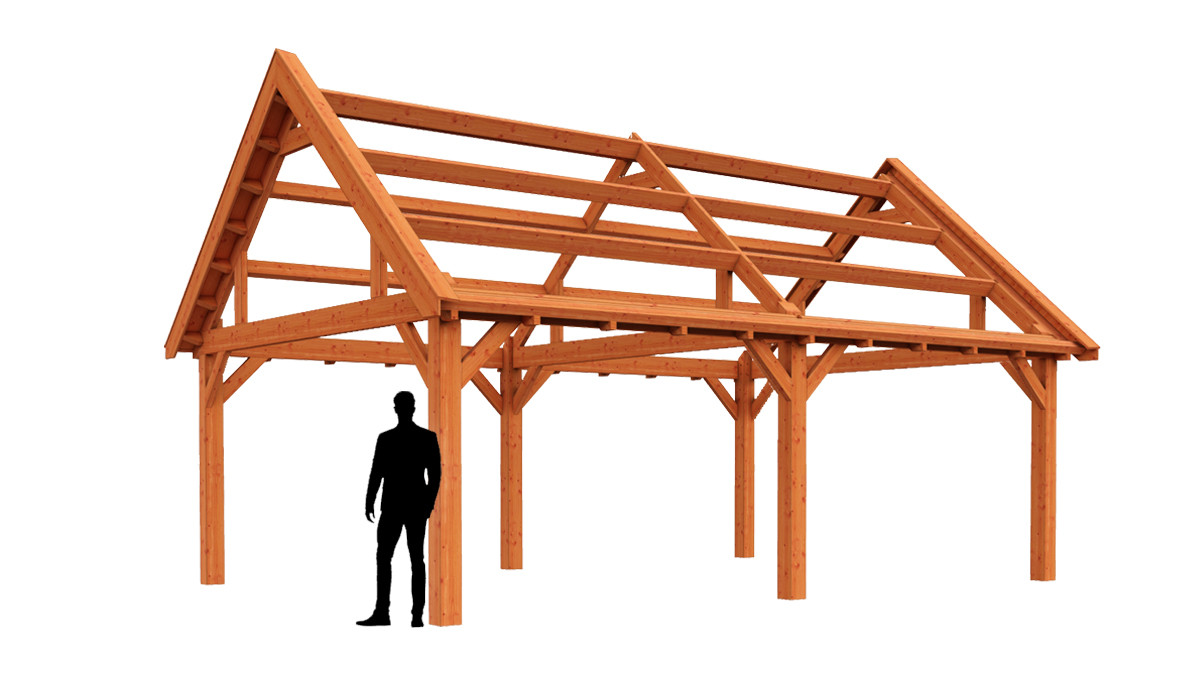 Constructie-bouwpakket-prefab-schuur-of-garage-Trendhout_zadeldak_overzicht_Zadeldak_Select_Landelijk