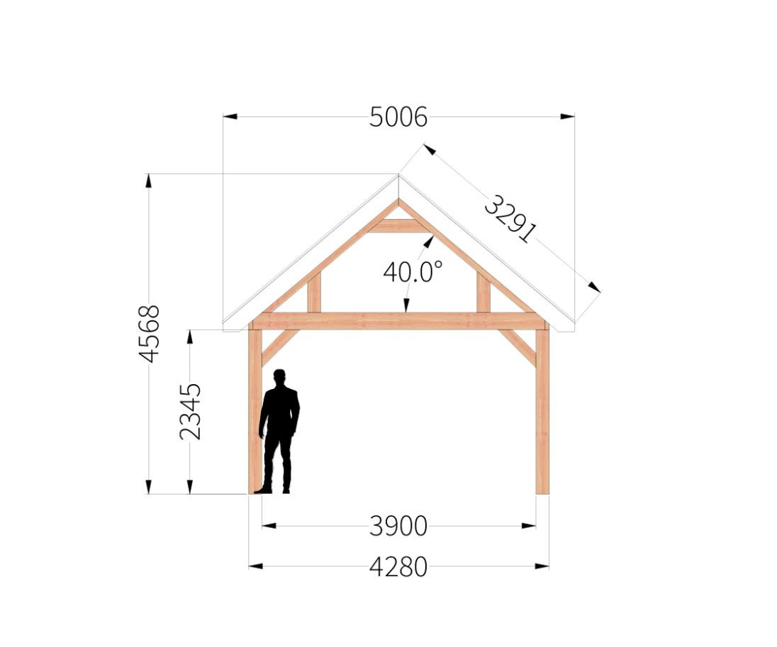 ZadeldakSelectModern4m_zijaanzicht
