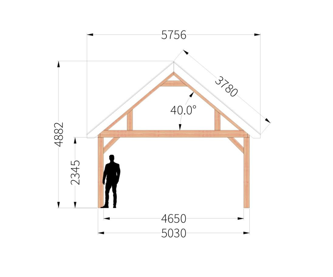 ZadeldakSelectModern5m_zijaanzicht