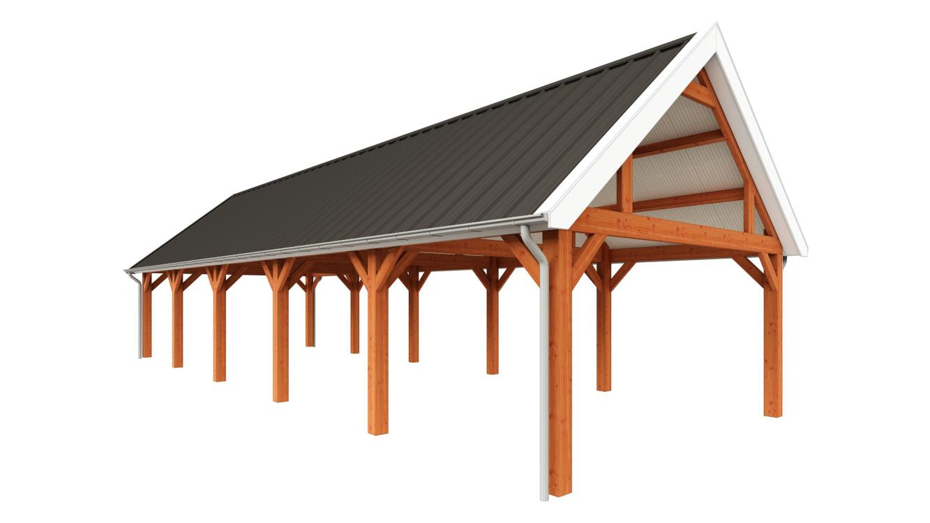 houten-schuur-constructie-bouwpakket-laten-bouwen-15400x5750-Zadeldak-select-modern